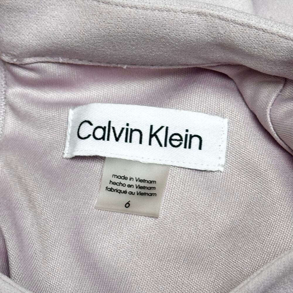 New Calvin Klein Bow-Neck Sheath Dress Cherry Blossom Stretchy Scuba Crepe Sz 6 - Picture 9 of 11
